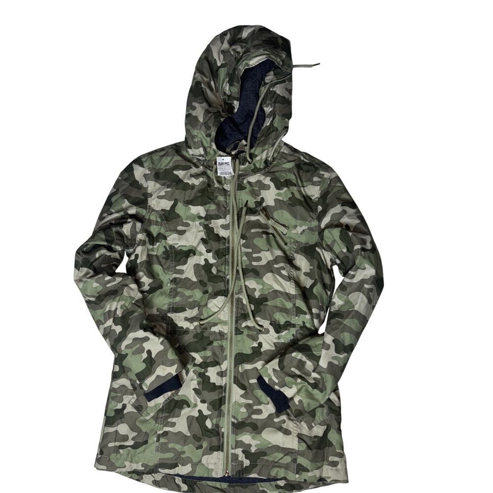 Empyre Clothing Camo Print Hooded Womens Jacket Size Small Lined Full Zip NWT